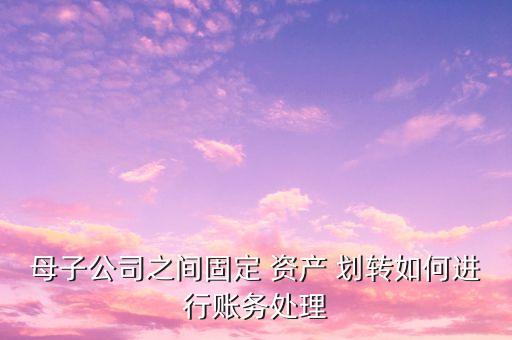 母子公司之間固定 資產(chǎn) 劃轉(zhuǎn)如何進行賬務(wù)處理