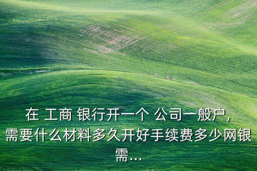 公司工商銀行開戶費用,工商銀行開戶費用一直不交