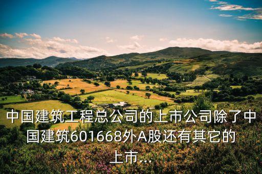 中國(guó)建筑工程總公司的上市公司除了中國(guó)建筑601668外A股還有其它的上市...