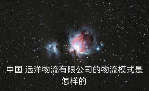 中國 遠(yuǎn)洋物流有限公司的物流模式是怎樣的