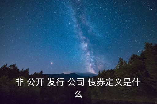 非 公開(kāi) 發(fā)行 公司 債券定義是什么