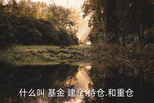 什么叫 基金 建倉(cāng).持倉(cāng).和重倉(cāng)