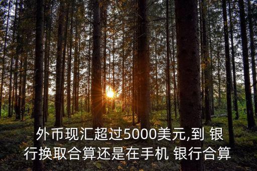  外幣現(xiàn)匯超過5000美元,到 銀行換取合算還是在手機(jī) 銀行合算