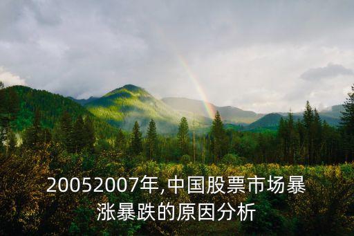 20052007年,中國股票市場暴漲暴跌的原因分析