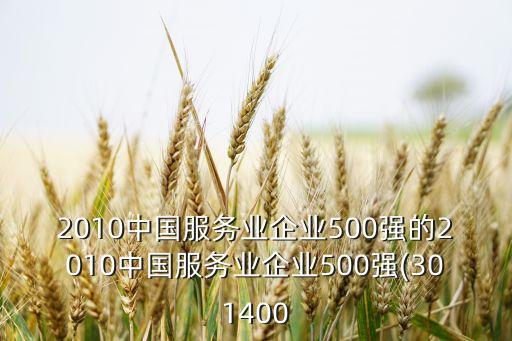 2010中國服務業(yè)企業(yè)500強的2010中國服務業(yè)企業(yè)500強(301400