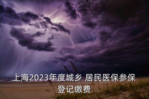 上海2023年度城鄉(xiāng) 居民醫(yī)保參保登記繳費(fèi)