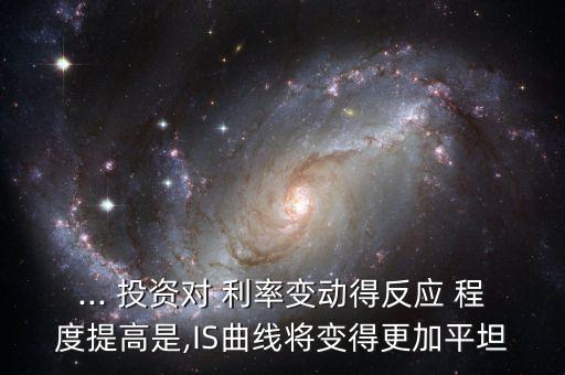 ... 投資對 利率變動得反應(yīng) 程度提高是,IS曲線將變得更加平坦