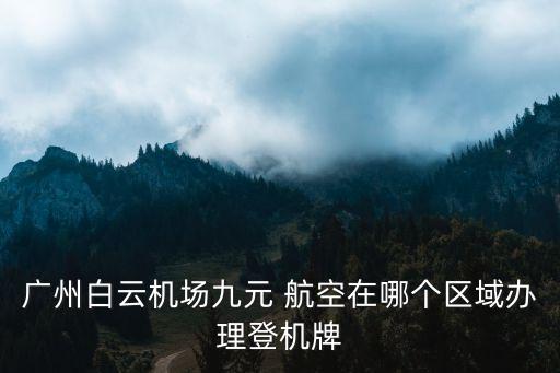 廣州白云機場九元 航空在哪個區(qū)域辦理登機牌