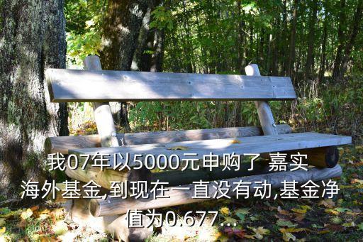 我07年以5000元申購(gòu)了 嘉實(shí) 海外基金,到現(xiàn)在一直沒(méi)有動(dòng),基金凈值為0.677...