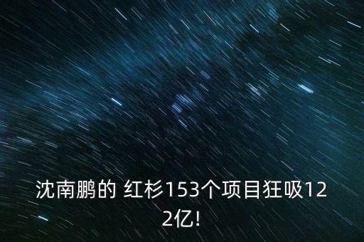 沈南鵬的 紅杉153個項目狂吸122億!