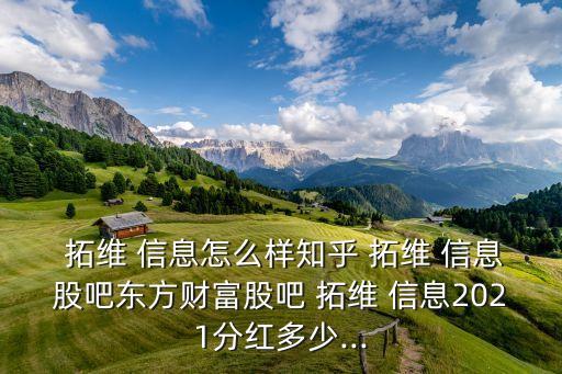  拓維 信息怎么樣知乎 拓維 信息股吧東方財富股吧 拓維 信息2021分紅多少...