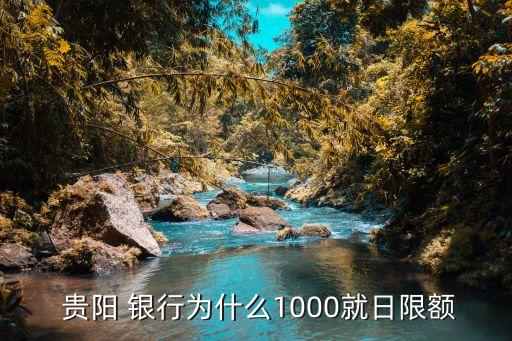  貴陽 銀行為什么1000就日限額