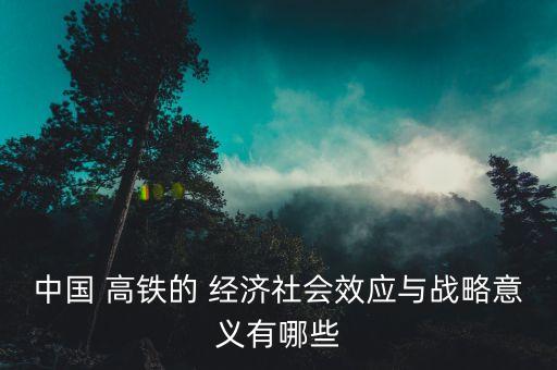 中國 高鐵的 經(jīng)濟社會效應與戰(zhàn)略意義有哪些