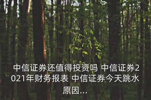  中信證券還值得投資嗎 中信證券2021年財務(wù)報表 中信證券今天跳水原因...