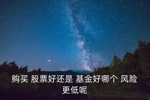 購買 股票好還是 基金好哪個 風(fēng)險更低呢