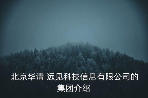  北京華清 遠見科技信息有限公司的集團介紹