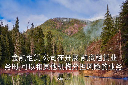  金融租賃 公司在開展 融資租賃業(yè)務(wù)時,可以和其他機構(gòu)分擔(dān)風(fēng)險的業(yè)務(wù)是...