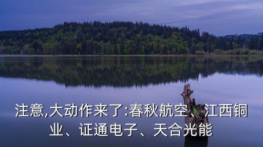 注意,大動(dòng)作來了:春秋航空、江西銅業(yè)、證通電子、天合光能