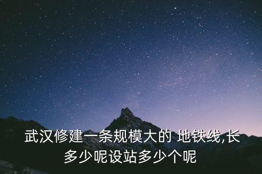  武漢修建一條規(guī)模大的 地鐵線,長多少呢設站多少個呢