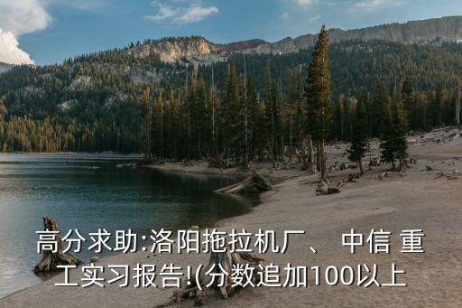 高分求助:洛陽拖拉機廠、 中信 重工實習(xí)報告!(分?jǐn)?shù)追加100以上