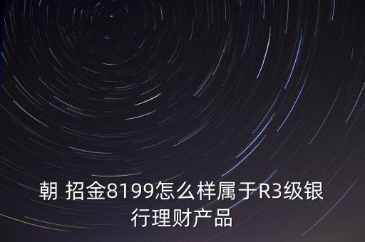 朝 招金8199怎么樣屬于R3級銀行理財產(chǎn)品