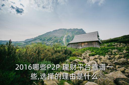 2016哪些P2P 理財平臺靠譜一些,選擇的理由是什么