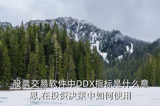  股票交易軟件中DDX指標是什么意思,在投資決策中如何使用