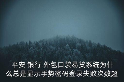  平安 銀行 外包口袋易貸系統(tǒng)為什么總是顯示手勢密碼登錄失敗次數(shù)超