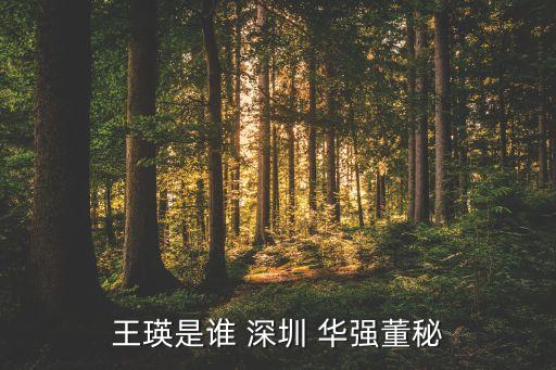 王瑛是誰 深圳 華強(qiáng)董秘