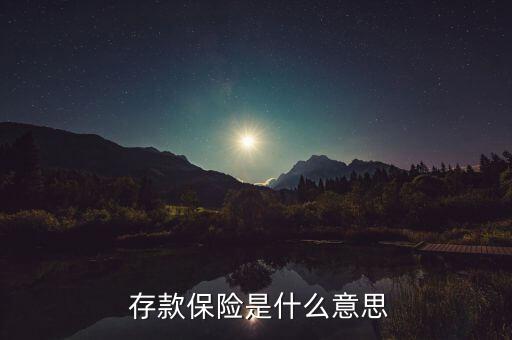  存款保險是什么意思