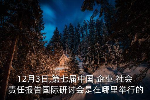 12月3日,第七屆中國 企業(yè) 社會(huì) 責(zé)任報(bào)告國際研討會(huì)是在哪里舉行的