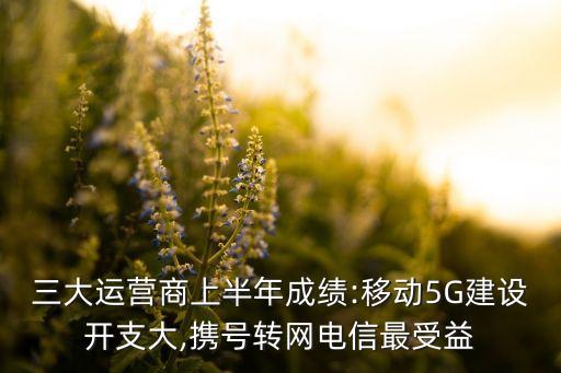 三大運(yùn)營商上半年成績:移動5G建設(shè)開支大,攜號轉(zhuǎn)網(wǎng)電信最受益