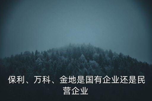  保利、萬科、金地是國有企業(yè)還是民營企業(yè)