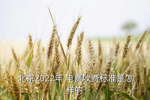  北京2022年 電費(fèi)收費(fèi)標(biāo)準(zhǔn)是怎樣的