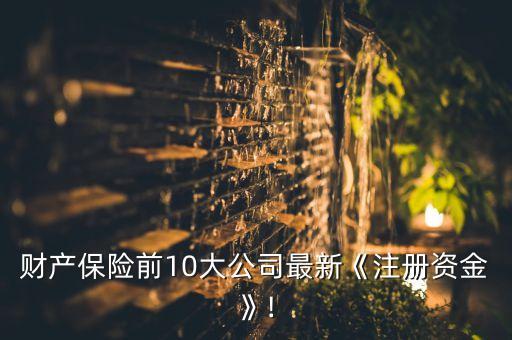 財(cái)產(chǎn)保險(xiǎn)前10大公司最新《注冊(cè)資金》!