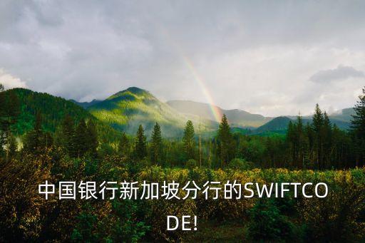 中國銀行新加坡分行的SWIFTCODE!