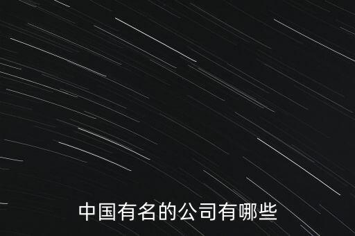 中國(guó)有名的公司有哪些