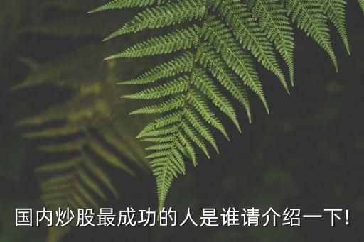 國內(nèi)炒股最成功的人是誰請介紹一下!