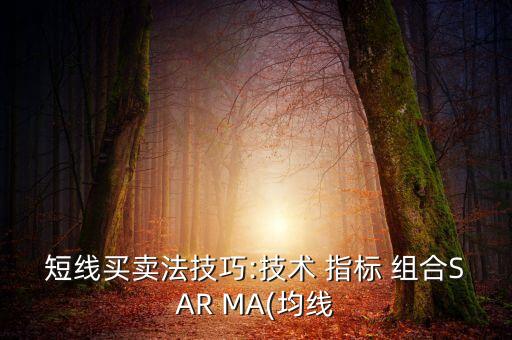 短線買賣法技巧:技術 指標 組合SAR MA(均線