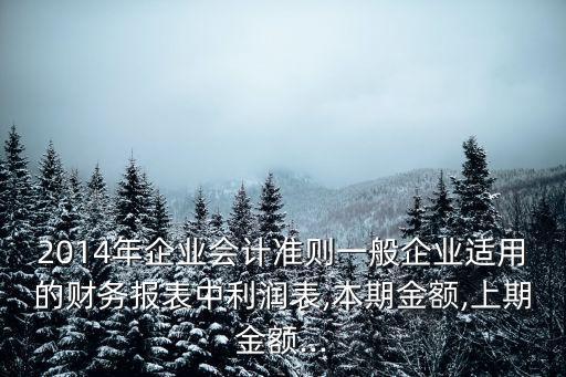 2014年企業(yè)會計(jì)準(zhǔn)則一般企業(yè)適用的財(cái)務(wù)報(bào)表中利潤表,本期金額,上期金額...