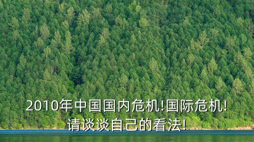 2010年中國國內(nèi)危機!國際危機!請談?wù)勛约旱目捶?