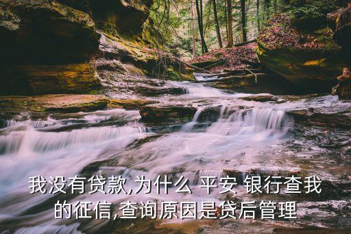 我沒有貸款,為什么 平安 銀行查我的征信,查詢原因是貸后管理