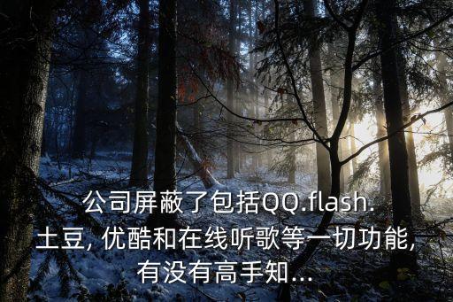  公司屏蔽了包括QQ.flash.土豆, 優(yōu)酷和在線聽歌等一切功能,有沒有高手知...