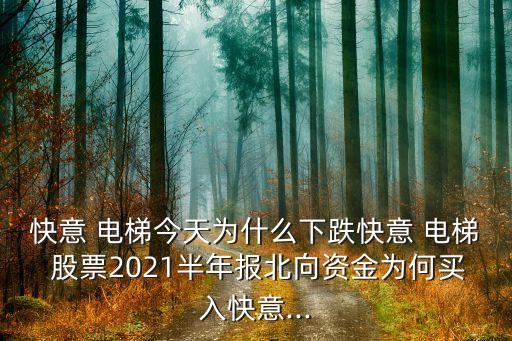 快意 電梯今天為什么下跌快意 電梯 股票2021半年報北向資金為何買入快意...