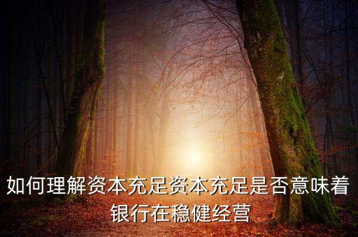 如何理解資本充足資本充足是否意味著 銀行在穩(wěn)健經(jīng)營