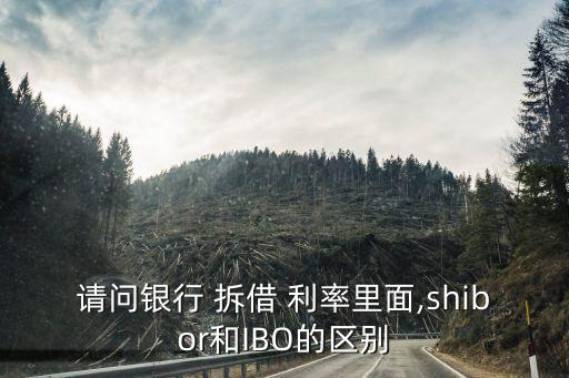 請(qǐng)問(wèn)銀行 拆借 利率里面,shibor和IBO的區(qū)別