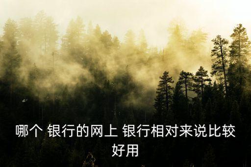 哪個(gè) 銀行的網(wǎng)上 銀行相對(duì)來說比較好用