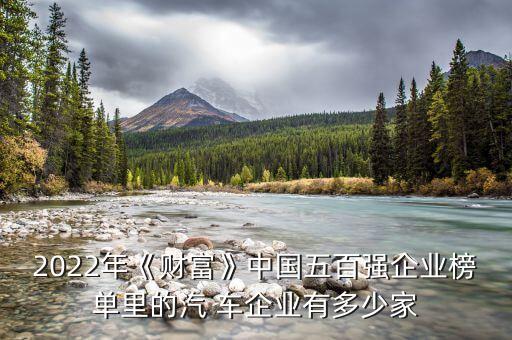 2022年《財(cái)富》中國(guó)五百?gòu)?qiáng)企業(yè)榜單里的汽 車企業(yè)有多少家