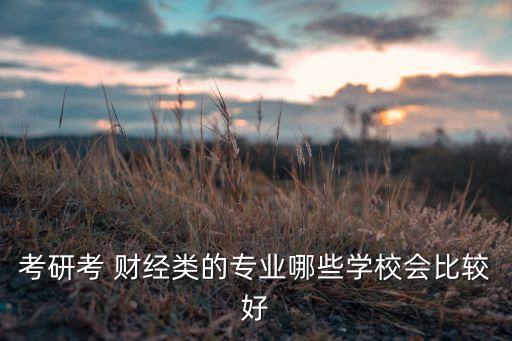 考研考 財經(jīng)類的專業(yè)哪些學校會比較好