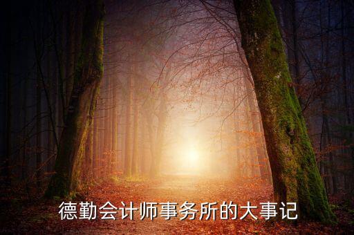  德勤會(huì)計(jì)師事務(wù)所的大事記